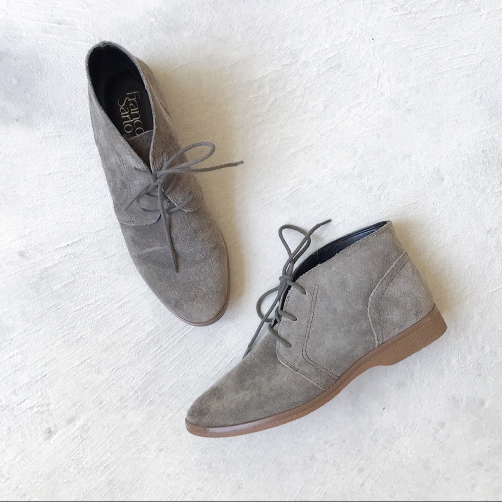 Franco Sarto Pebbles Chukka Booties Grey Suede